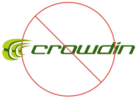 Examples of the incorrect use of the logo with the old Crowdin logo